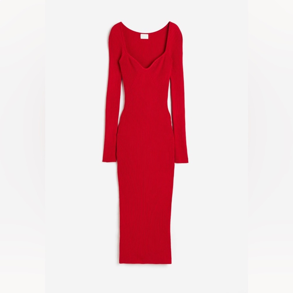 H&M Red Midi Dress